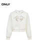 ONLY2025秋季新款休閑慵懶寬松刺繡開(kāi)衫短款連帽衛衣女|12549R003 A01氏莎白色 XS 曬單實(shí)拍圖