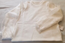 Little  Naive秋冬款兒童百搭打底衫女童流光緞拼接長(cháng)袖t恤 白色 （加絨） 160 曬單實(shí)拍圖