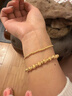 LIU GUI FU JEWELRY黃金五花蹦迪珠手鏈女碎碎冰足金純金四葉草手串鐲子2克送老婆 足金五花蹦迪珠手鏈 金重1.94克 手圍約16厘米 曬單實(shí)拍圖