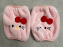 冬季款兒童kt刺繡卡通毛絨袖套保暖護袖女童學(xué)生羽絨服防臟污套袖 3#粉色毛絨袖套【長(cháng)18cm】 曬單實(shí)拍圖