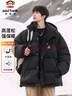 大嘴猴（paul frank）羽絨服男秋冬季厚款保暖85%白鴨絨外套男防寒上衣男 黑色 M 曬單實(shí)拍圖