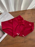 雅鹿本命年紅內褲女紅色女士純棉10A抑菌加長(cháng)襠少女生無(wú)痕三角短褲 【雅致雙蝶褲+甜心蝴蝶結】 2條 L （建議100-120斤） 曬單實(shí)拍圖