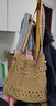 鹿色度假風(fēng)草編包女2025夏季新款流行編織包海邊沙灘大容量單肩托特包 彩帶卡其 曬單實(shí)拍圖