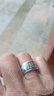 中國黃金足銀999百福齊臻銀戒指復古百搭銀指環(huán)送長(cháng)輩老公元旦禮物 約10g 曬單實(shí)拍圖