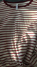 真維斯女裝夏季新款  復古簡(jiǎn)約條紋圓領(lǐng)寬松長(cháng)袖T恤上衣女XB 紅色8200 XL 170/96A 曬單實(shí)拍圖