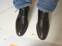 YRC意爾康男鞋正裝商務(wù)皮鞋低幫系帶皮鞋男英倫潮流男鞋真皮男鞋 黑色四季款 單層 11030 42 曬單實(shí)拍圖