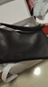 百麗【新年禮物】女包25新款半月hobo包真皮斜挎托特包X7199BX5 黑色 曬單實(shí)拍圖