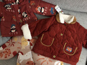 papa爬爬冬季兒童棉服燈芯絨毛絨外套男女寶寶夾棉保暖洋氣時(shí)髦 橘紅色 90 cm 曬單實(shí)拍圖