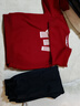 迪士尼（Disney）男童秋套裝2025新款男孩大童帥氣加絨加厚拜年服紅兒童冬裝 【加絨款】迪哈嘍酒紅+迪哈嘍K黑 150 曬單實(shí)拍圖