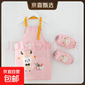 兒童無(wú)袖防水圍裙寶寶吃飯圍兜反穿衣幼兒園手工課畫(huà)畫(huà)衣防污罩衣 小綿羊粉色 大碼 曬單實(shí)拍圖