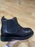 Walker Shop男士馬丁靴厚底英倫復古軟皮增高短靴牛皮切爾西靴百搭高幫靴子 黑色 42 曬單實(shí)拍圖