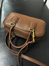西柏萊真牛皮小眾高級感保齡球包包女包2026新款時(shí)尚手提單肩斜挎小方包 咖啡色 曬單實(shí)拍圖