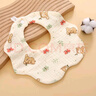 ins風(fēng)嬰兒純棉紗布圍嘴口水巾新生兒寶寶防吐奶花邊圍兜吸水透氣 【圓形縐布圍嘴】3條裝 顏色隨機 曬單實(shí)拍圖