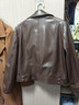 秋水伊人復古機車(chē)皮衣女2025年秋裝新款短款翻領(lǐng)皮夾克今年流行黑色外套 咖啡色 XL 曬單實(shí)拍圖