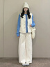 鹿依檸休閑褲女裝套裝2026春秋新款韓系獨特漂亮巨好看馬甲闊腿褲三件套 藍色上衣+白色褲子 M 曬單實(shí)拍圖
