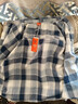 查爾斯桃心復古格子襯衫長(cháng)袖情侶休閑寬松透氣百搭城市風(fēng)外套 藍白格 L 曬單實(shí)拍圖