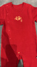 babylove嬰兒薄夾棉連體衣秋冬季保暖哈衣爬服紅色拜年服金柿如意 曬單實(shí)拍圖