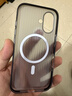 猩球衛士高級感防指紋適用Apple/蘋(píng)果iPhone16磁吸瓦楞手機殼超薄行李箱條紋保護套磨砂MagSafe透明外殼黑 曬單實(shí)拍圖