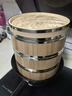 蒸籠竹制家用不銹鋼竹編蒸架商用加深竹蒸屜小籠包饅頭籠屜 27cm加深 豎款【三層一蓋】 曬單實(shí)拍圖