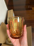 康寧餐具 玻璃杯琥珀色鉆石杯4件組高硼硅耐高溫水杯牛奶果汁杯咖啡杯 曬單實(shí)拍圖