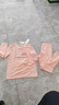 KIDS MAM&DAD女童秋衣秋褲純棉睡衣寶寶全棉毛衫小女孩線(xiàn)衣中大童兒童內衣套裝 粉色 140 曬單實(shí)拍圖