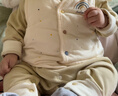 babylove新生兒連體衣春秋款純棉和尚服嬰兒衣服初生兒寶寶彩棉哈衣爬服 曬單實(shí)拍圖