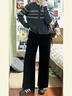 UR2026春季新款女休閑垂感百搭松緊腰闊腿褲UYY650057+ 正黑 S 曬單實(shí)拍圖