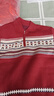 左西男童毛衣polo衫兒童秋冬2025新款費爾島男孩針織上衣 紅色 150 曬單實(shí)拍圖