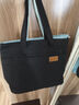 葉余學(xué)生上課單肩包簡(jiǎn)約大容量帆布包女百搭通勤文藝托特包手提布袋包 黑色 曬單實(shí)拍圖