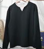 GXG男裝假兩件衛衣25年秋新款圓領(lǐng)T恤亨利衫上衣#G25D313137 黑色 L 曬單實(shí)拍圖