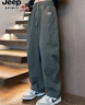 JEEP SPIRIT吉普褲子男秋冬季休閑褲男士寬松直筒闊腿潮彎刀工裝褲運動(dòng)長(cháng)褲 曬單實(shí)拍圖