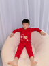 棉奇熊兒童本命年保暖內衣套裝秋衣秋褲秋冬季男女孩紅睡衣寶寶純棉毛衫 馬到功成 【幸運紅-260克純棉保暖抗菌】 130 曬單實(shí)拍圖