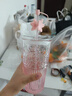 星巴克（Starbucks）杯子玻璃杯 高顏值玻璃吸管杯 大容量桌面咖啡水杯男女士送禮禮物 “桃花杯”粉色漸變玻璃杯550ml 曬單實(shí)拍圖