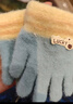 兒童手套冬天五指分指女童嬰兒寶寶可愛(ài)男女童幼兒加厚1-4歲保暖 兒童手套-藍色-1雙 曬單實(shí)拍圖