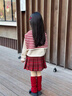 moonkids童裝女童紅色裙子秋冬款新年戰袍半身裙兒童加厚百褶短裙 4539紅格子半身裙 110 cm 曬單實(shí)拍圖