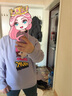 陸心媛Item sweat shirts 秋冬休閑時(shí)尚寬松圓領(lǐng)卡通元氣女士衛衣 淺紫色 曬單實(shí)拍圖