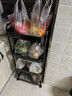 全品屋小推車(chē)置物架可移動(dòng)落地收納架家用零食廚房多層碳鋼帶輪架子四黑 曬單實(shí)拍圖
