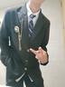 雀之音男生dk制服西裝外套日系休閑學(xué)院風(fēng)班服感紅色學(xué)生jk西服套裝 黑色西服+襯衫領(lǐng)帶+西褲+皮帶 XL 曬單實(shí)拍圖