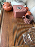 瓷牌茗茶具（cipaiming teaset）茶盤(pán)托盤(pán)家用排水式功夫茶臺茶具配件實(shí)木茶托盤(pán)套裝竹木干泡盤(pán) 大號《流水平板》【56*29.5*2】 曬單實(shí)拍圖