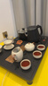 高端小型茶具套裝高檔茶臺燒水壺全自動(dòng)上水一體茶盤(pán)新款烏金瓷石 觀(guān)山電器茶盤(pán)+汝窯茶具 曬單實(shí)拍圖