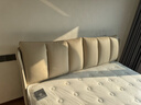 顧家家居【半青皮】黑白配色鵝毛靠包臥室雙人大床[雙選配置]8133 【納帕牛皮】雪霧白高腳款 1.8*2.0m 曬單實(shí)拍圖