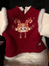 優(yōu)奇女寶寶衣服秋冬加絨加厚套裝滿(mǎn)月百天周歲禮服紅色過(guò)年拜新年裝 紅色刺繡套裝 90 曬單實(shí)拍圖