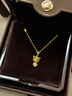 JEMPER君佩貔貅古法黃金帶鉆足金項鏈立體鏨刻工藝新款吊墜 金重約15.0g 曬單實(shí)拍圖