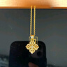 老鋪黃金古法手工足金項鏈 · 十字金剛杵(2號)鉆飾吊墜（金鏈款） 中號肖邦鏈款金重約13.6g 曬單實(shí)拍圖