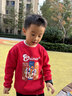 巴布豆寶寶拜年服兒童紅色衛衣2026年新款男女童過(guò)年服圓領(lǐng)內搭親膚童裝 紅 巴布剪紙馬 120 曬單實(shí)拍圖