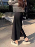 望辰深灰色毛呢半身裙女2026新款早春氣質(zhì)百搭A字魚(yú)尾裙開(kāi)叉包臀裙子 深灰色 L 110-125斤 曬單實(shí)拍圖