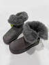 達芙妮官方厚底雪地靴女2025冬季新款加絨保暖短靴女增高防寒東北棉鞋子 灰色【翻折兩穿 5cm厚底】 36 曬單實(shí)拍圖