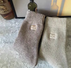 貓人3雙62%羊毛襪子女秋冬季女士中筒加絨加厚保暖地板毛圈襪長(cháng)襪冬天 曬單實(shí)拍圖