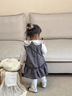 班喜迪女童連衣裙春裝2026新款洋氣女寶寶公主裙春秋背心裙套裝兒童裙子 韓灰 90 曬單實(shí)拍圖