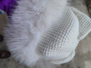 JIOESC帽子女秋冬時(shí)尚洋氣保暖顯臉小可愛(ài)貓耳朵毛絨針織毛線(xiàn)帽護耳帽子 白色 帽圍【56-58cm】 曬單實(shí)拍圖